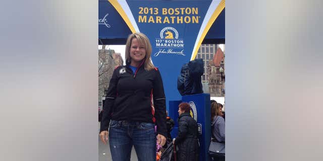 Erin Gratsch, shown here, has completed nine Boston Marathons, including in 2013. 