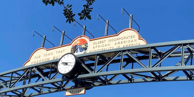 This undated photo shows the Eatonville sign in Eatonville, Florida, a historically Black town.