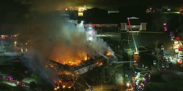 Over 155 emergency personnel respond to a blaze at a church in Florence, New Jersey.