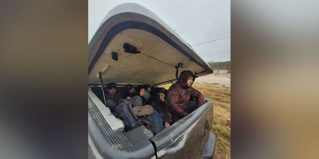 Five illegal immigrants were found hidden in the back of a Ford F-150 pickup truck
