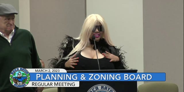The woman, who identified herself as Ashley Cream, said at the Boca Raton, Florida, Planning &amp; Zoning board meeting on Thursday that Florida has the "largest per capita population of sugar daddies in the US."