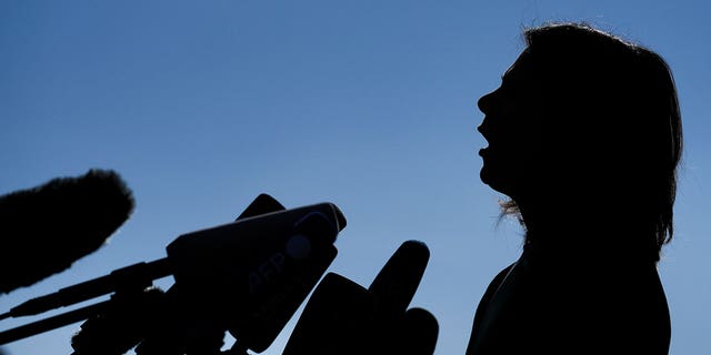 German Foreign Minister Annalena Baerbock briefs the media to present the government's new feminist foreign policy guidelines in Berlin on March 1, 2023. 