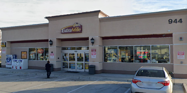 The gas station in Fullerton where the newborn was found abandoned, according to Fullerton Police Department.
