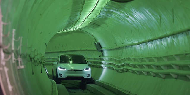 A Boring Company test tunnel is pictured in Hawthorne, CA, on Dec. 18, 2018.
