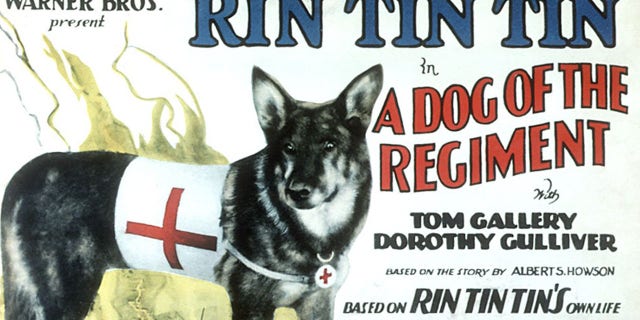 "Dog of the Regiment" poster starring Rin Tin Tin, 1927.
