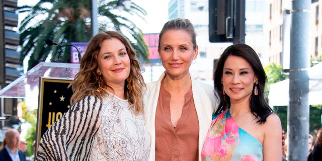 "Charlie's Angels" stars Drew Barrymore, Cameron Diaz and Lucy Liu reunited during Liu's Walk of Fame ceremony in Hollywood on May 1, 2019.