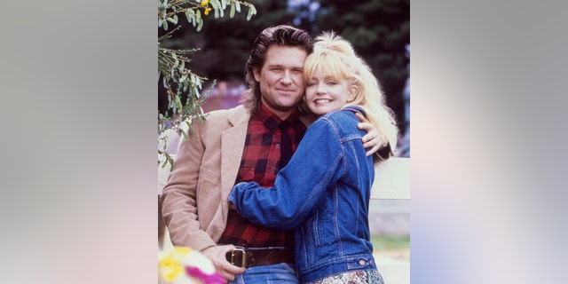 Russell and Hawn pose on the set of the movie "Overboard" in 1987.