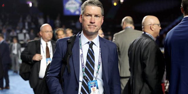 Chuck Fletcher attends the first round of the 2019 NHL Draft at Rogers Arena on June 21, 2019 in Vancouver, Canada.