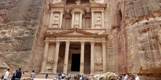 The Al Khazneh temple in Petra, Jordan, which was used during the filming of "Indiana Jones and the Last Crusade"