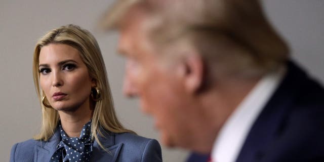 President Trump speaks arsenic  his girl  and elder  advisor  Ivanka Trump looks connected  during a quality    briefing.