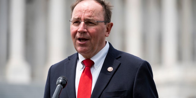 Rep. Tom Tiffany, R-Wisc., speaks outside the Capitol on May 19, 2020.