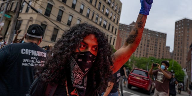 Demonstrators protest the death of George Floyd on June 4, 2020, in the Bronx, New York City.