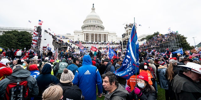 Trump supporters occupy the West Front of the Capitol and the inauguration stands on Wednesday, Jan. 6, 2021. 
