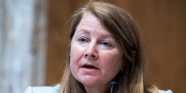 Laura Daniel-Davis, nominee to be assistant secretary of the interior, testifies during her Senate Energy and Natural Resources Committee confirmation hearing on Feb. 8, 2022.
