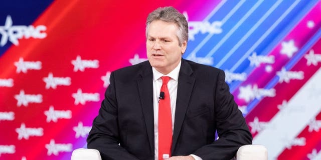 Alaska Governor Michael Dunleavy speaks at the Conservative Political Action Conference (CPAC) in Orlando, Florida, Friday, Feb. 25, 2022.