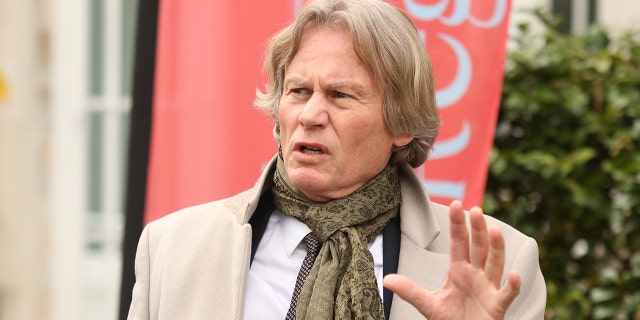 Odd Petter Magnussen, the father of murdered Norwegian student Martine Vik Magnussen, speaks to the media outside Regent's University on March 14, 2022. Family want the alleged killer extradited from Yemen.