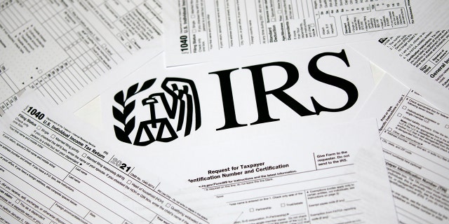 Internal Revenue Service 1040 Individual income tax forms for 2021 arranged in Louisville, Kentucky, U.S., on Tuesday, April 12, 2022. Refund sizes in some cases have been up by nearly 25% compared with last year due to pandemic relief programs and rising wages. 