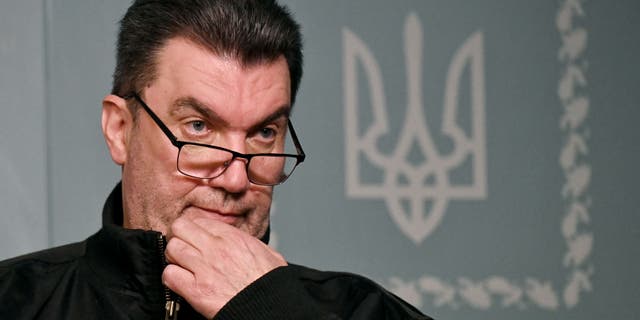 Russia blames US for 'hostile' flights near its borders after forcing down US drone 5 Secretary of the National security and defence council of Ukraine Oleksiy Danilov attends a press conference in Kyiv, Ukraine.