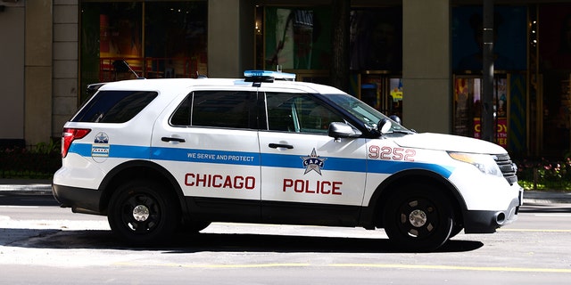 Chicago Police car in Downtown Chicago, Illinois, United States, on October 19, 2022.