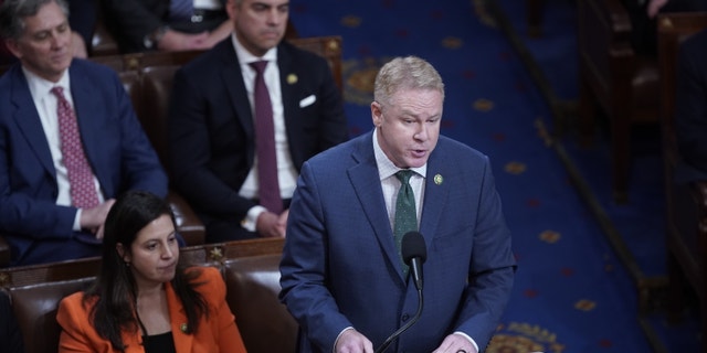 Rep. Warren Davidson, R-Ohio, speaks in the House chamber on Jan. 4.