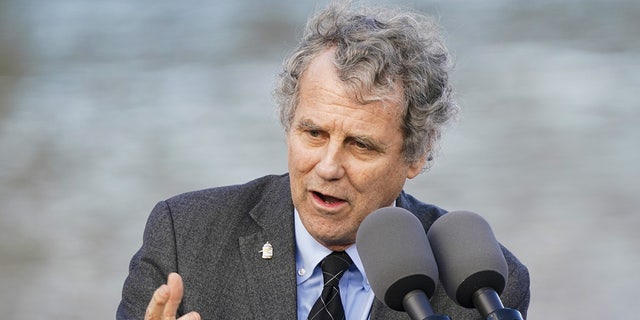 Senator Sherrod Brown, a Democrat from Ohio, speaks during an event in Covington, Kentucky, on Wednesday, Jan. 4, 2023. Photographer: Joshua A. Bickel/Bloomberg via Getty Images