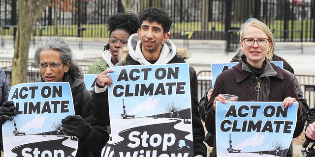 Climate activists gathered in protest on January 10, 2023, in Washington D.C., to demand President Biden stop the Willow Project.