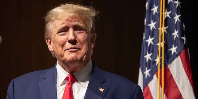Former U.S. President Donald Trump speaks astatine nan New Hampshire Republican State Committee's Annual Meeting connected January 28, 2023 successful Salem, New Hampshire.