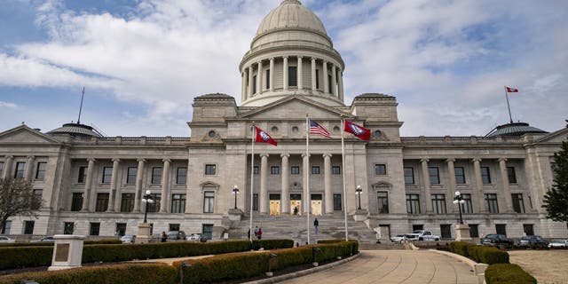 The Arkansas State Capitol in Little Rock, Arkansas, United States, on Tuesday, February 7, 2023. 