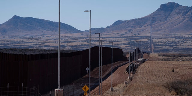 The US-Mexico Border in Cochise County near Sierra Vista, Arizona, on February 16, 2023.