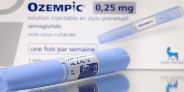 Anti-diabetic medication Ozempic (semaglutide), made by Danish pharmaceutical company Novo Nordisk, is shown here.