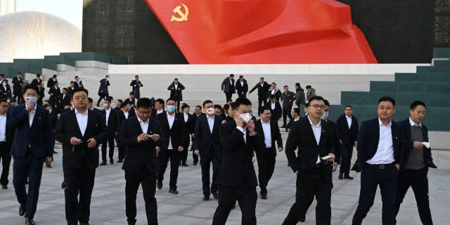 People visit the Museum of the Communist Party of China in Beijing on March 3, 2023, ahead of the opening of the annual session of the National Peoples Congress on March 5. 