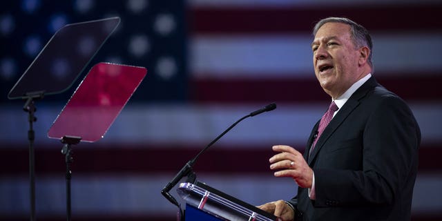 Mike Pompeo, former secretary of state, speaks during the Conservative Political Action Conference (CPAC) in National Harbor, Maryland, on Friday, March 3, 2023.