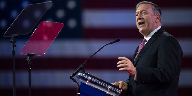 Mike Pompeo, former secretary of state, speaks during the Conservative Political Action Conference in National Harbor, Md., Friday, March 3, 2023. 