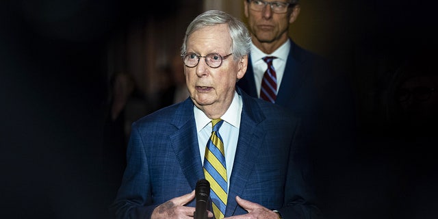 Senate Minority Leader Mitch McConnell, a Republican from Kentucky, was hospitalized Wednesday night after he took a fall at a private dinner.