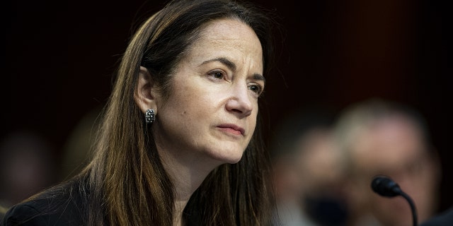 Avril Haines, director of national intelligence, during a Senate Intelligence Committee hearing in Washington, DC, US, on Wednesday, March 8, 2023. The White House on Thursday is expected to request a Pentagon budget for fiscal 2024 that exceeds $835 billion, the biggest-ever defense budget in nominal terms. 