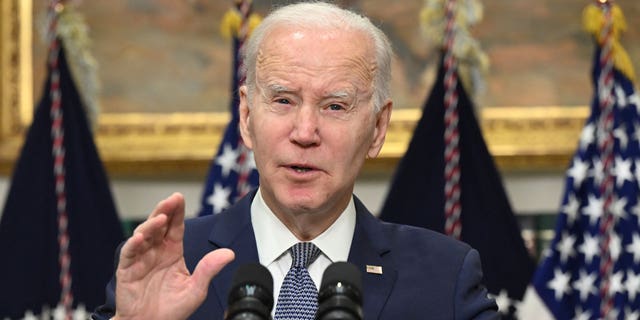 President Biden speaks about the U.S. banking system March 13, 2023, in the Roosevelt Room of the White House in Washington, D.C.