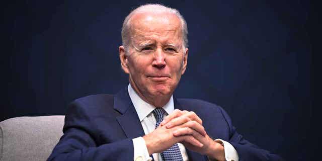 US President Joe Biden is shown during the AUKUS summit on March 13, 2023, in San Diego, California. Biden's Justice Department will continue to pursue the death penalty for Sayfullo Saipov, a man who killed multiple people in New York City. Biden has previously opposed capital punishment.