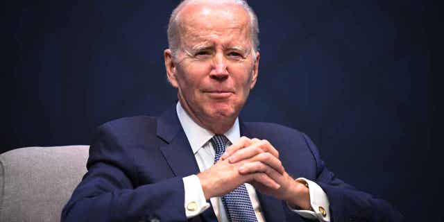 US President Joe Biden is shown during the AUKUS summit on March 13, 2023, in San Diego, California. Biden's Justice Department will continue to pursue the death penalty for Sayfullo Saipov, a man who killed multiple people in New York City. Biden has previously opposed capital punishment.
