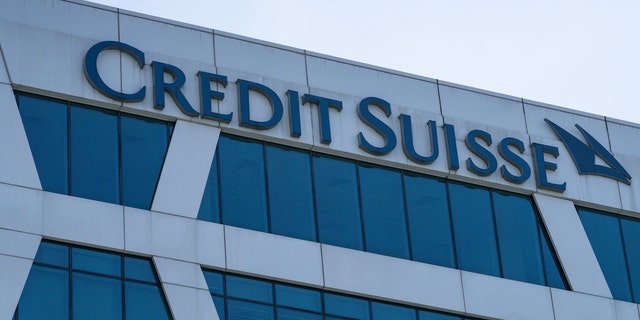 Credit Suisse's company's office is photographed in Singapore on Thursday.