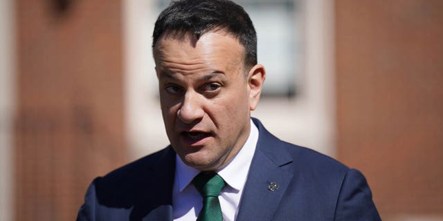 Irish Taoiseach Leo Varadkar speaks to the media at Howard University in Washington, DC, on Thursday.