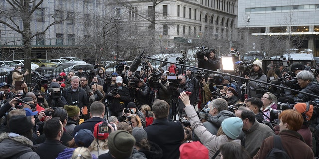 The New York Young Republicans Club held a rally in front of Manhattan District Attorney Alvin Bragg's office in Manhattan, New York, on March 20, 2023.