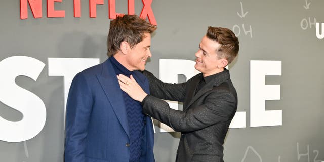 Rob Lowe, left, shared that it’s an "unbelievable" experience working with his son John Owen.