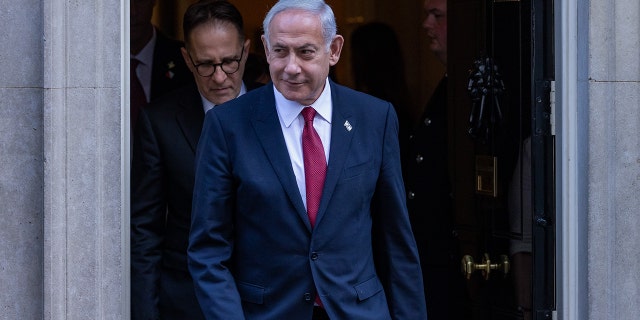 Benjamin Netanyahu, Prime Minister of Israel, leaves 10 Downing Street following brief talks with UK Prime Minister Rishi Sunak on 24 March 2023 in London, United Kingdom.