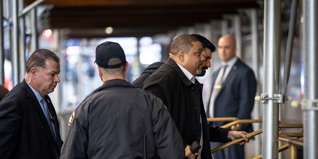 Manhattan District Attorney Alvin Bragg arrives at Manhattan Criminal Court on March 27, 2023 in New York City.  The office of Manhattan District Attorney Alvin Bragg is investigating alleged silent money payments from former President Donald Trump to porn star Stephanie Clifford, better known as Stormy Daniels, during the 2016 presidential campaign.