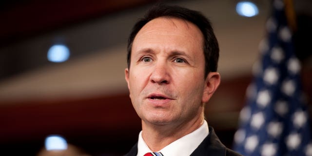 Jeff Landry speaks at a new conference on Capitol Hill in Washington, DC