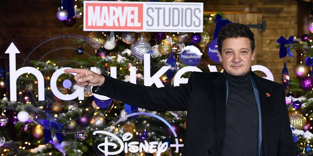 Jeremy Renner attends the UK Fan Screening of "Hawkeye" at Curzon Hoxton on November 11, 2021 in London, England. 
