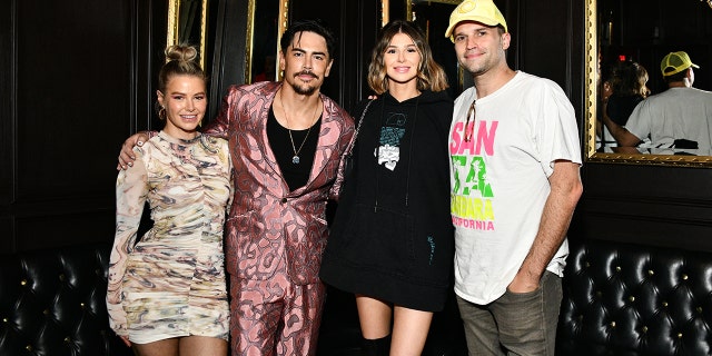 Ariana Madix and Tom Sandoval are pictured with alleged mistress Raquel Leviss and business partner Tom Schwartz at Sandoval's concert.