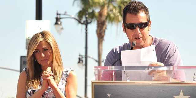 Sandler spoke about his love for Aniston during his speech when she was receiving her star on the Hollywood Walk of Fame.