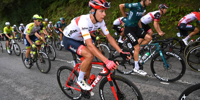 Antonio Tiberi of Italy and Team Trek - Segafredo competes during the 77th Tour of Spain 2022, Stage 8.