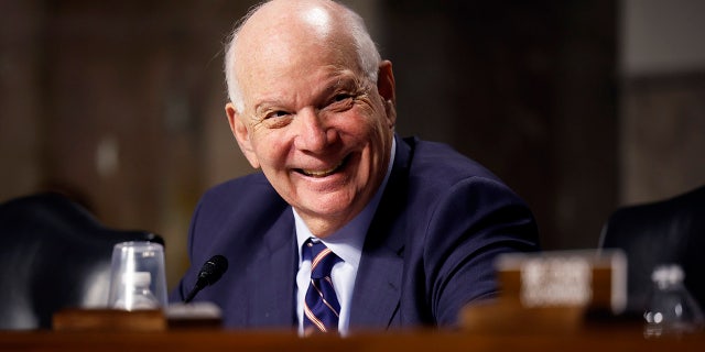 Sen.  Ben Cardin, D-Md., presides over a hearing on Capitol Hill on December 13, 2022, in Washington, DC.